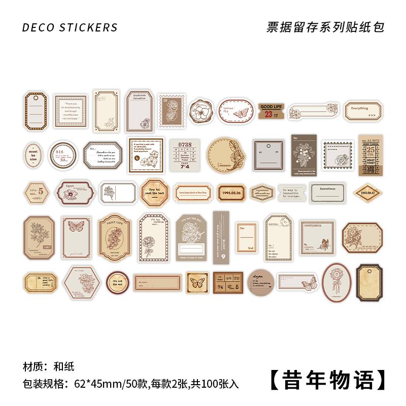 100 pcs Vintage Ticket Stickers pack Decorative Diy Diary Album Stationery Scrapbooking accessories hand made Collage material
100 pcs Vintage Ticket Stickers pack Decorative Diy Diary Album Stationery Scrapbooking accessories hand made Collage material