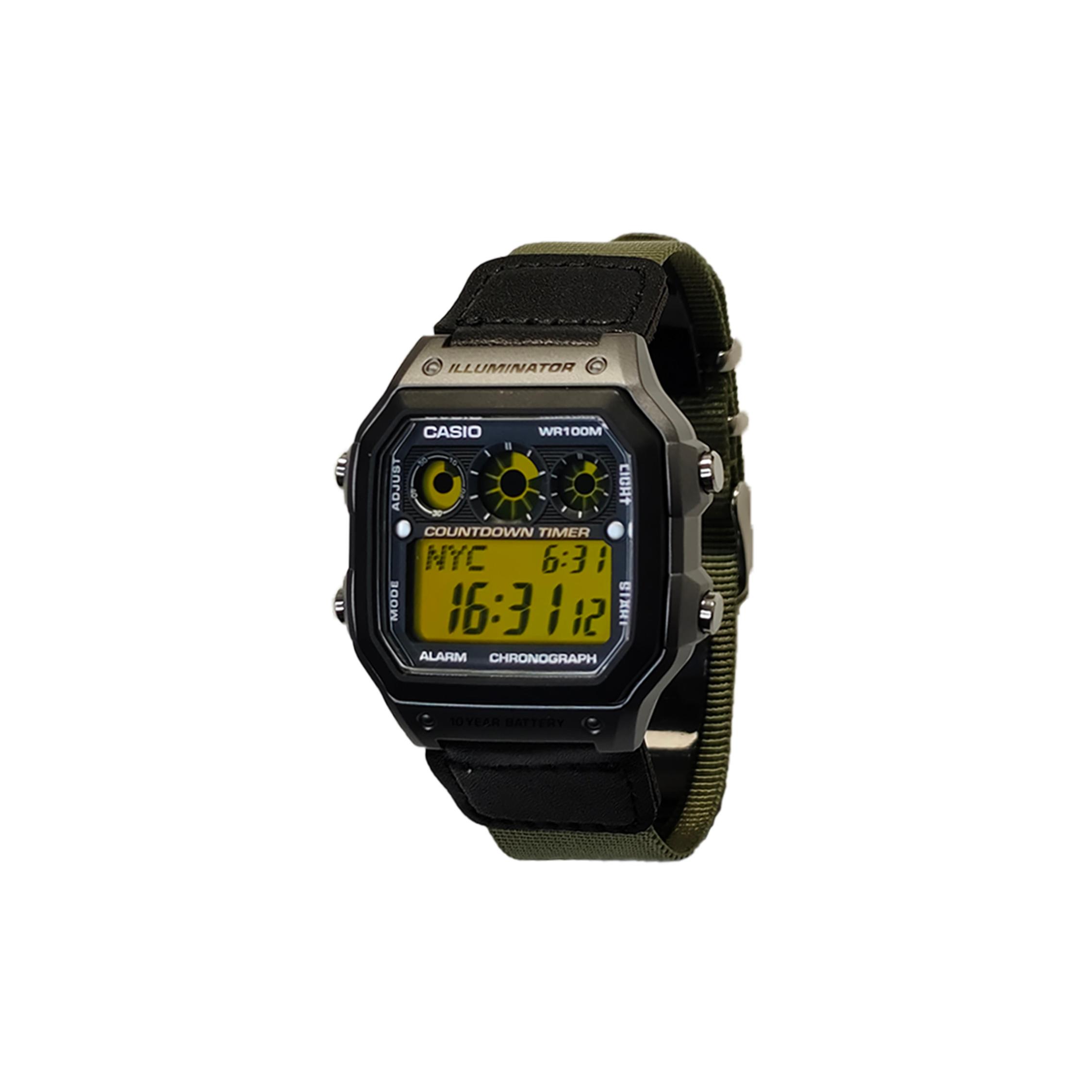 CASIO Custom Collection Quartz Movement Nylon Strap Watch Men s Watches Black Dial AE-1300WH-8A(Watch1--) Green Strap
CASIO Custom Collection Quartz Movement Nylon Strap Watch Men s Watches Black Dial AE-1300WH-8A(Watch1--) Green Strap