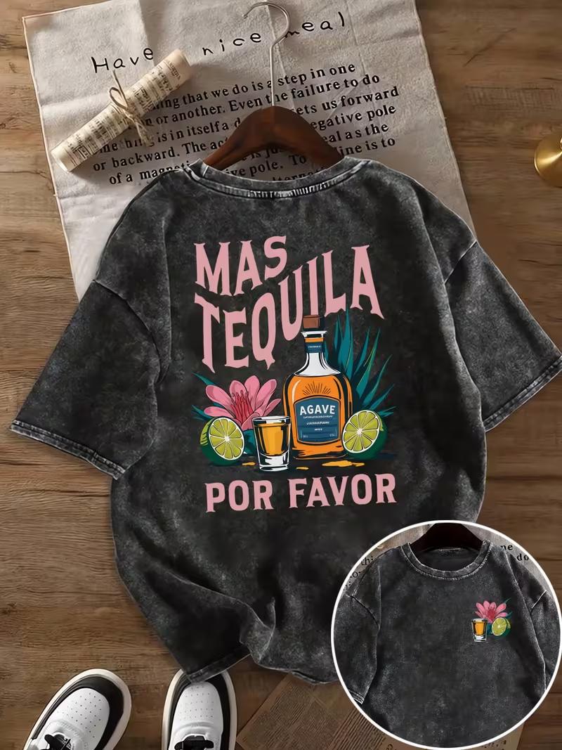Mas Tequila Por Favor Retro Washed TShirts Doublesided Print Crew Neck Short Sleeve Top for Women Spring Summer Daily Wear 2XL
Mas Tequila Por Favor Retro Washed TShirts Doublesided Print Crew Neck Short Sleeve Top for Women Spring Summer Daily Wear 2XL