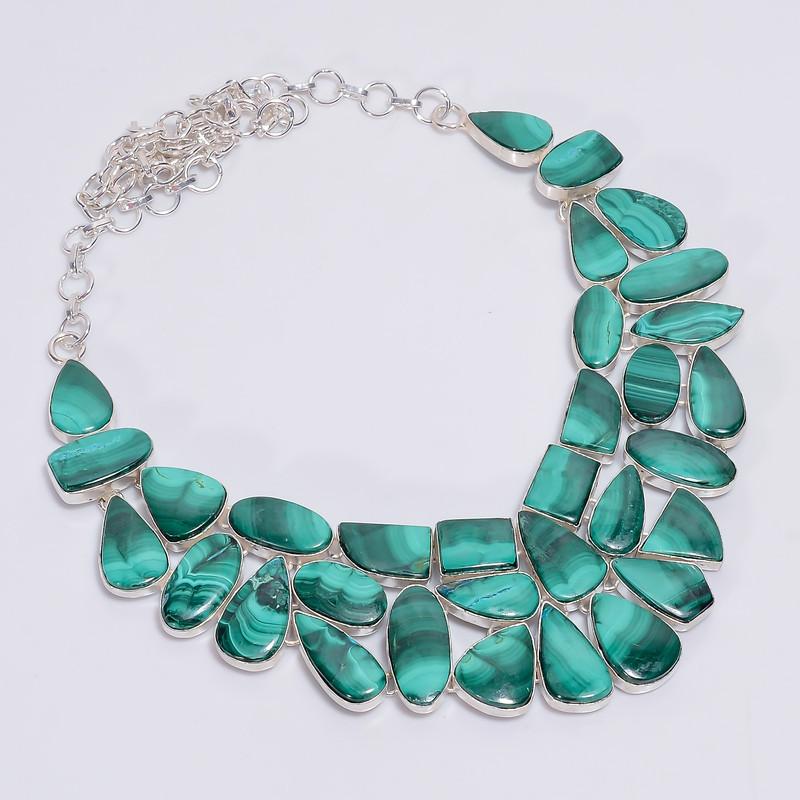 Incredible Top Grade Qualite 100% Natural Malachite Ethnic Style Handmade Jewelry 925 Steling Silver Plated Necklace 22 WSJ-4790 срібний
Incredible Top Grade Qualite 100% Natural Malachite Ethnic Style Handmade Jewelry 925 Steling Silver Plated Necklace 22 WSJ-4790 срібний