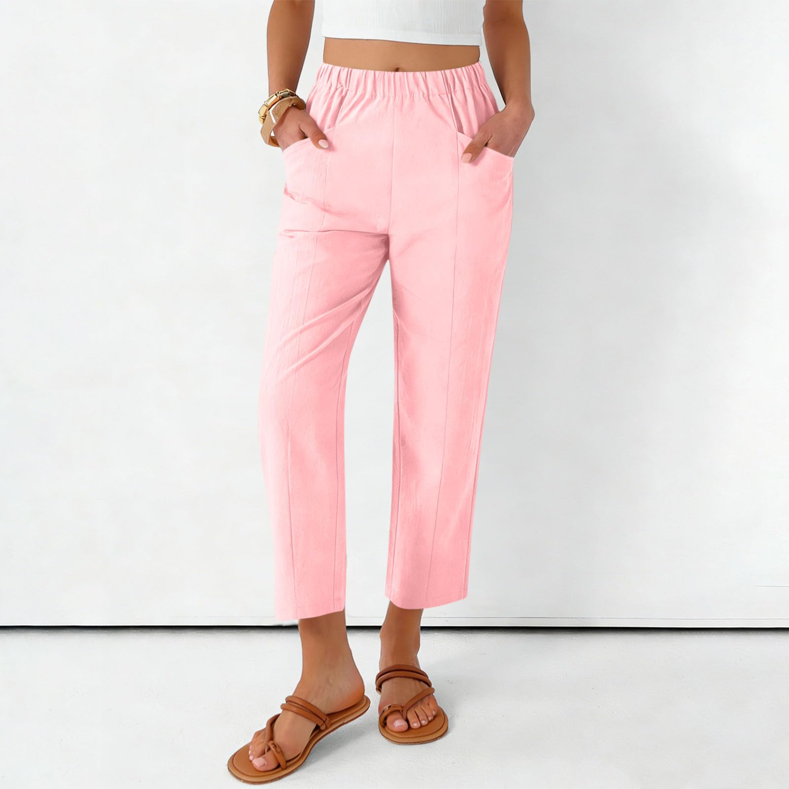 Women s Fashionable Loose-Fit Pocket Cotton-Linen Blend High-Waisted Wide-Leg Pants Casual Cropped Trousers XXL рожевий
Women s Fashionable Loose-Fit Pocket Cotton-Linen Blend High-Waisted Wide-Leg Pants Casual Cropped Trousers XXL рожевий