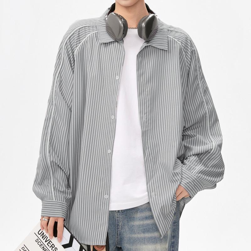 Unisex Striped Oversized Long Sleeve Shirt Loose Fit Beige Vertical Stripe Casual Button Down Shirt Top S сірий колір
Unisex Striped Oversized Long Sleeve Shirt Loose Fit Beige Vertical Stripe Casual Button Down Shirt Top S сірий колір