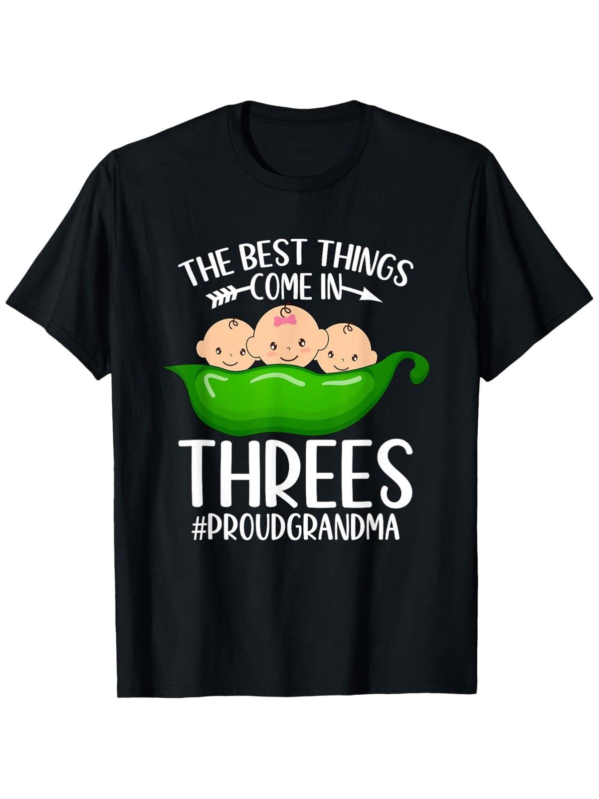 Proud Grandma of Triplets T-Shirt - 100% Cotton, Black Crew Neck, Sizes S-X 5XL різнокольоровий
Proud Grandma of Triplets T-Shirt - 100% Cotton, Black Crew Neck, Sizes S-X 5XL різнокольоровий