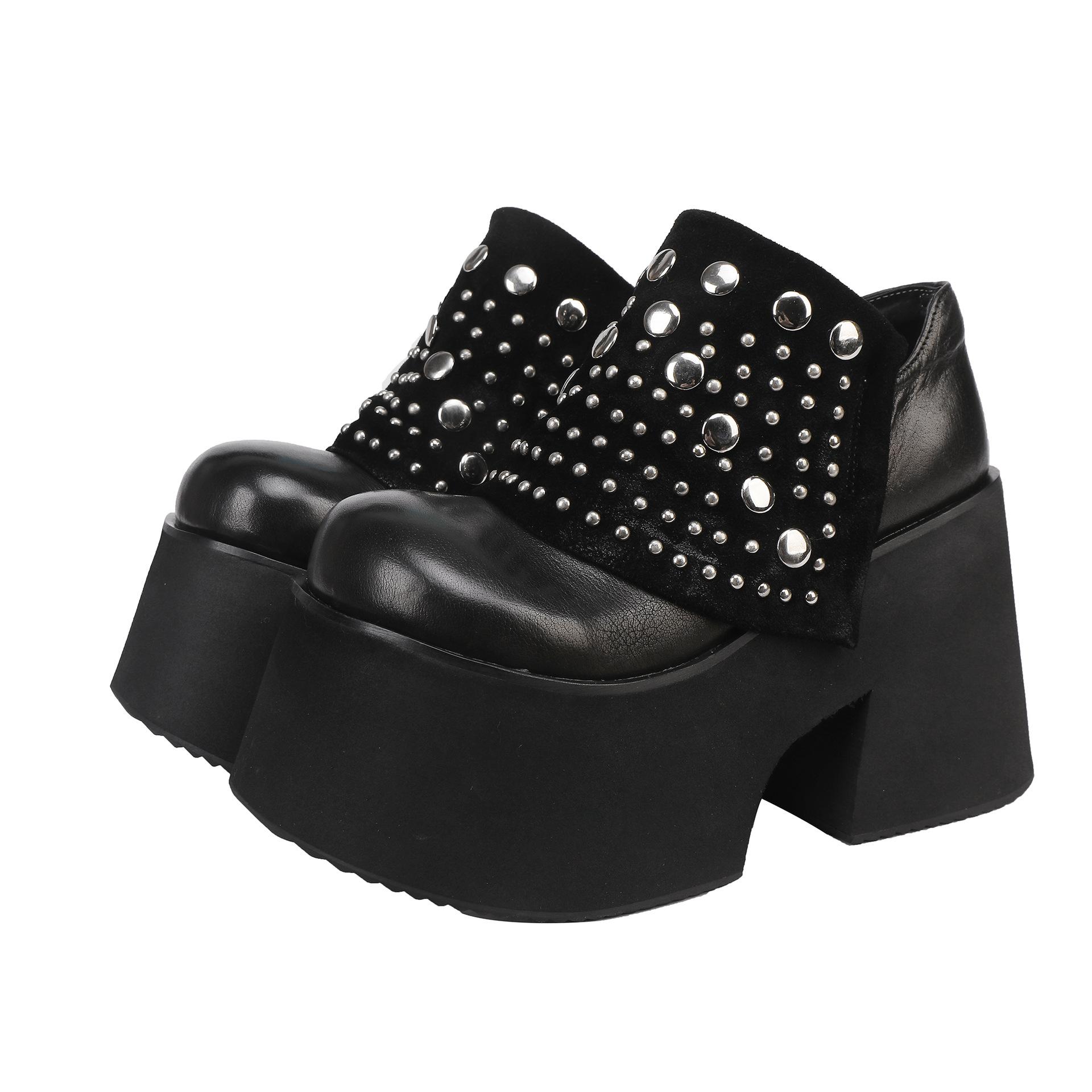 Johnature Ботильоны на массивной платформе из натуральной кожи, модные заклепки, толстая подошва 10 см, женская обувь 40 чёрный
Johnature Ботильоны на массивной платформе из натуральной кожи, модные заклепки, толстая подошва 10 см, женская обувь 40 чёрный