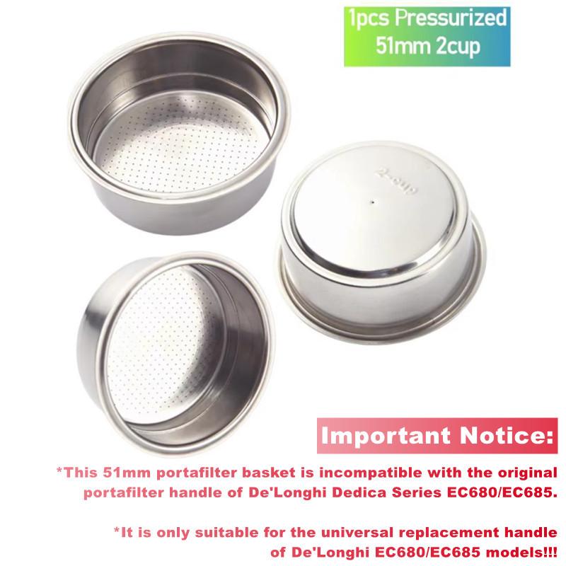 51mm Coffee Filter Basket For Delonghi 685 680 Coffee Machine 7g 15g 25g Stainless Steel Filter Basket Coffee Filter Accessories 51mm
51mm Coffee Filter Basket For Delonghi 685 680 Coffee Machine 7g 15g 25g Stainless Steel Filter Basket Coffee Filter Accessories 51mm