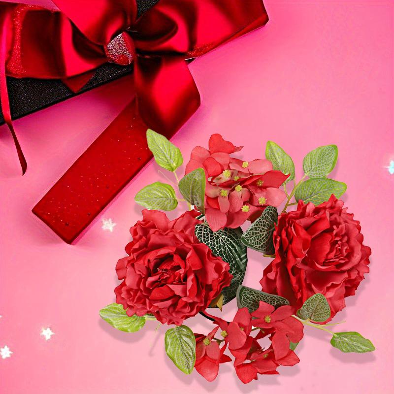 1 шт. подсвечник венок домашний декор имитация пиона цветок свадебный декор обеденного стола 
1 шт. подсвечник венок домашний декор имитация пиона цветок свадебный декор обеденного стола