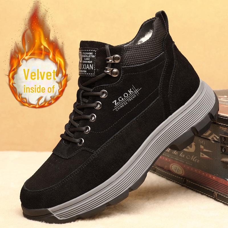 Мужские зимние ботинки из кожи с добавлением шерсти 2024 года — нескользящие, теплые, с толстым высоким голенищем для повседневной носки. Size 43 чёрный
Мужские зимние ботинки из кожи с добавлением шерсти 2024 года — нескользящие, теплые, с толстым высоким голенищем для повседневной носки. Size 43 чёрный