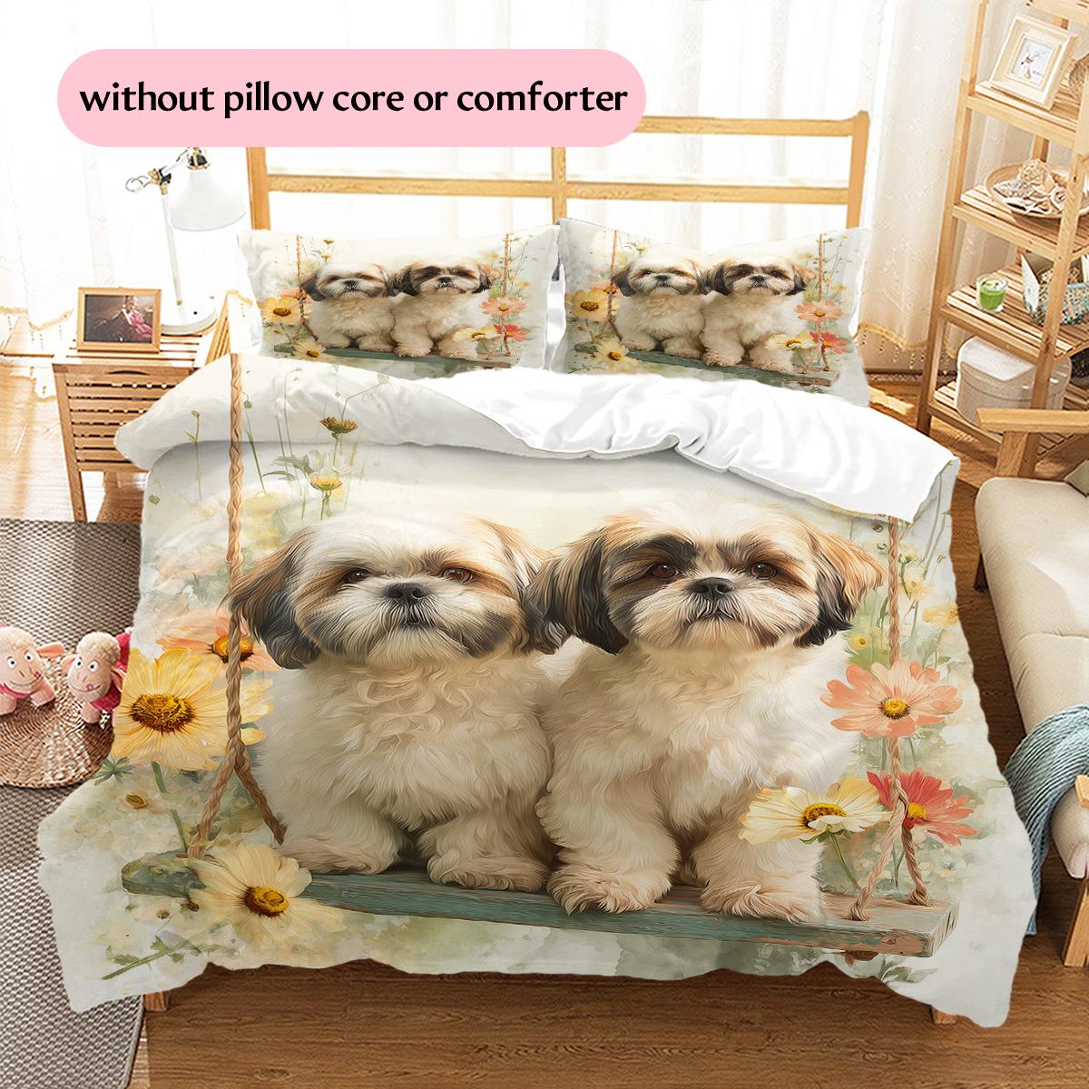 Two Shih Tzus Pattern Bedding Home Decoration Birthday Gift (1 * duvet cover + 2 * pillowcase, without core) 140x200cm
Two Shih Tzus Pattern Bedding Home Decoration Birthday Gift (1 * duvet cover + 2 * pillowcase, without core) 140x200cm