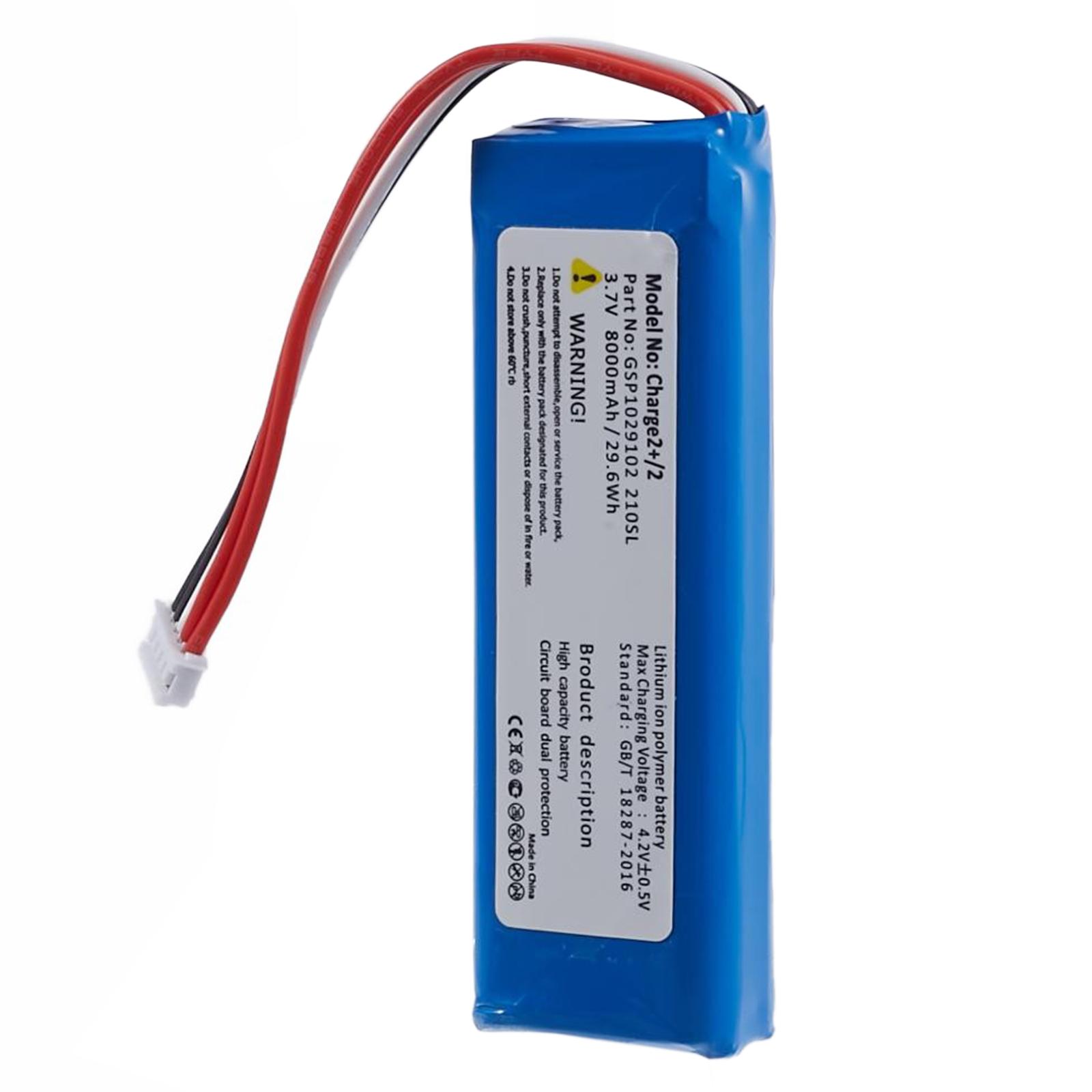 Для JBL Charge 2 3.70V 8000mAh Літій-іонна полімерна акумуляторна збірка частина (Закодувати: GSP1029102 210SL) (без логотипу) A
Для JBL Charge 2 3.70V 8000mAh Літій-іонна полімерна акумуляторна збірка частина (Закодувати: GSP1029102 210SL) (без логотипу) A