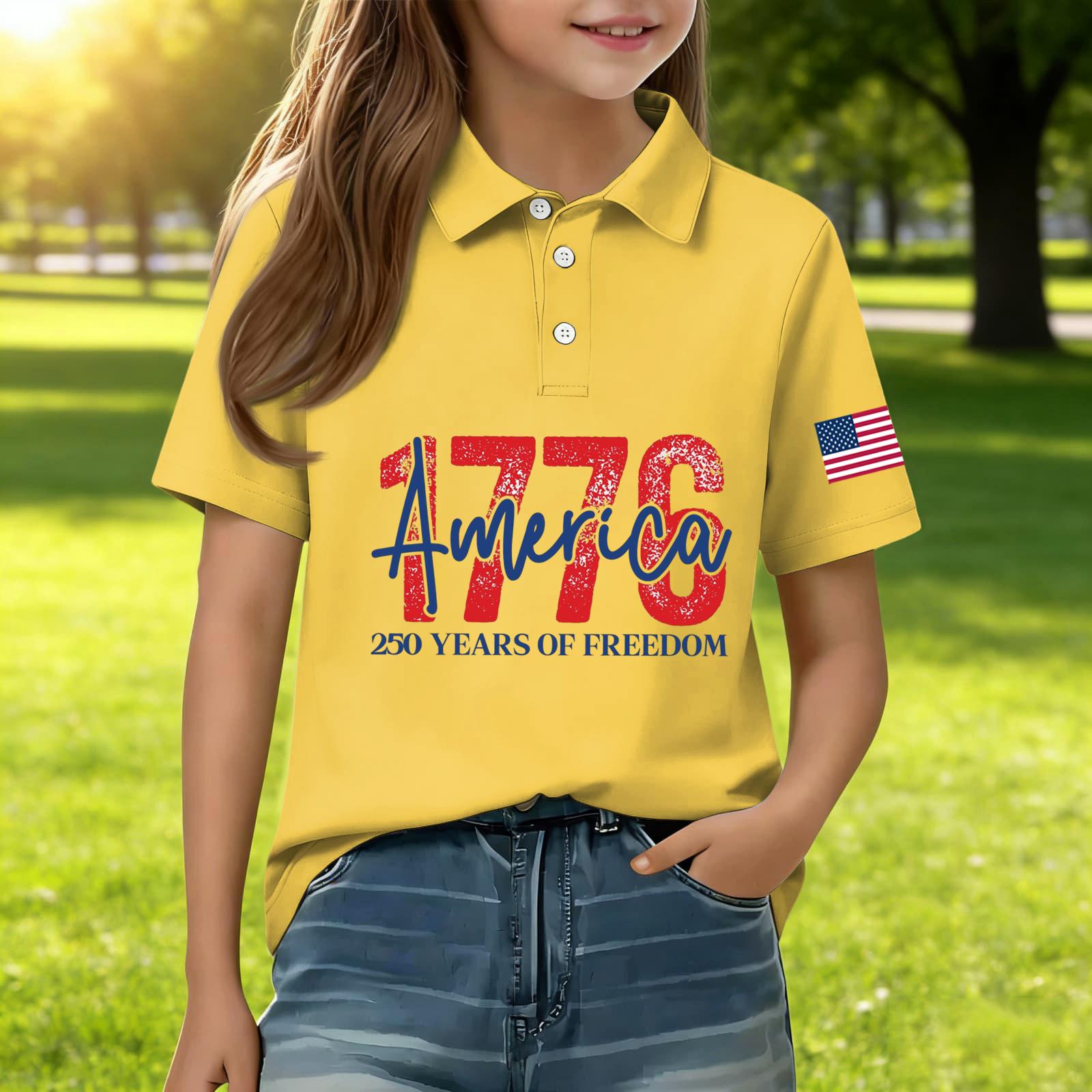 Kids Casual Short Sleeve Shirt Independence Day Print T-Shirt Polo Shirt Comfortable Lightweight Cotton Blend Top for Everyday Wear 160 жовтий
Kids Casual Short Sleeve Shirt Independence Day Print T-Shirt Polo Shirt Comfortable Lightweight Cotton Blend Top for Everyday Wear 160 жовтий