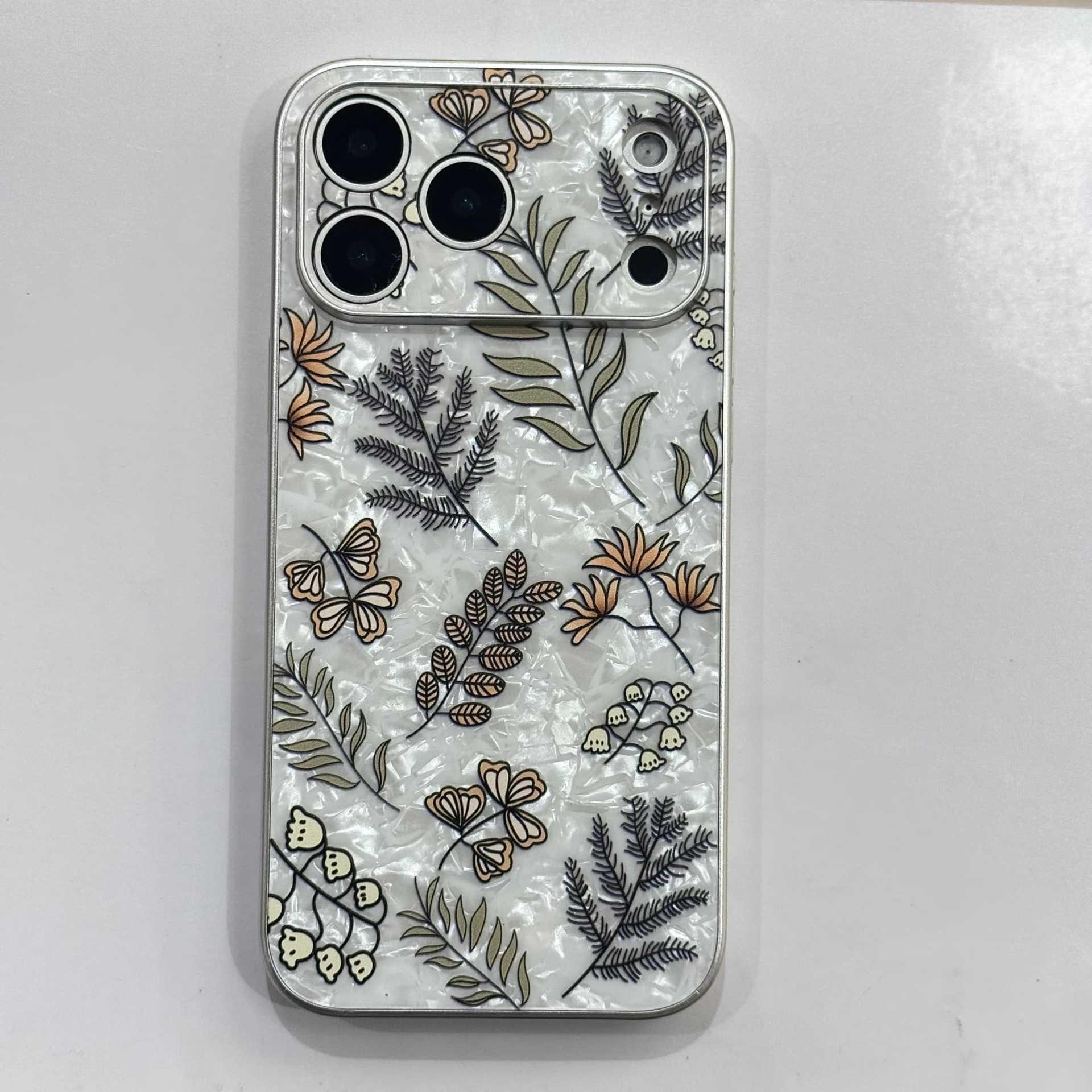 Seashell Pattern Green Leaf & Flower iPhone Case for 17 ProMax & 16, Silver-Edged, High-End Korean Style. iPhone 16
Seashell Pattern Green Leaf & Flower iPhone Case for 17 ProMax & 16, Silver-Edged, High-End Korean Style. iPhone 16