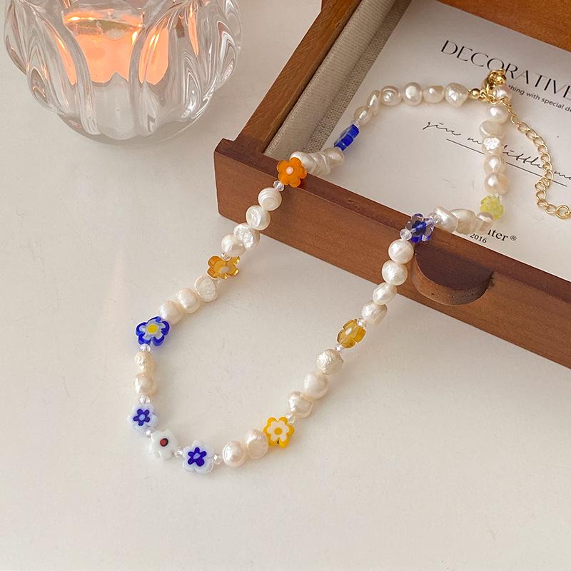 Colorful Glazed Bead & Freshwater Pearl Necklace - Sweet & Spicy Style Clavicle Accessory
Colorful Glazed Bead & Freshwater Pearl Necklace - Sweet & Spicy Style Clavicle Accessory