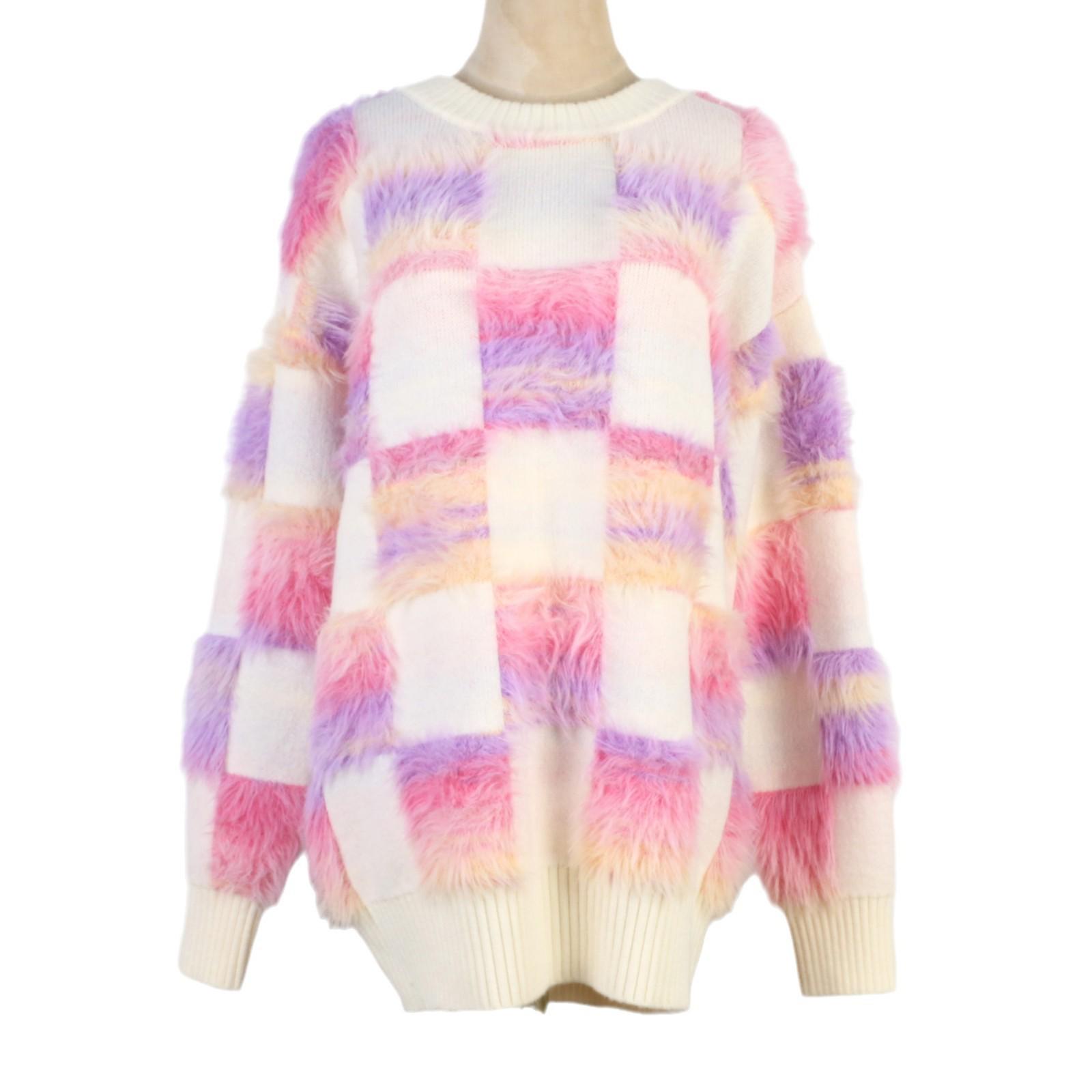 2024 Autumn/Winter Gradient Plaid Mohair Loose-Fit Mid-Length Sweater Small
2024 Autumn/Winter Gradient Plaid Mohair Loose-Fit Mid-Length Sweater Small