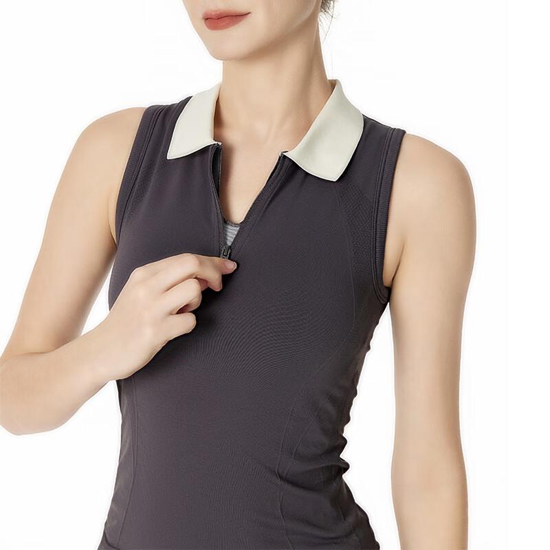 Seamless Half-Zip Polo Sleeveless Sports Tank Top S
Seamless Half-Zip Polo Sleeveless Sports Tank Top S