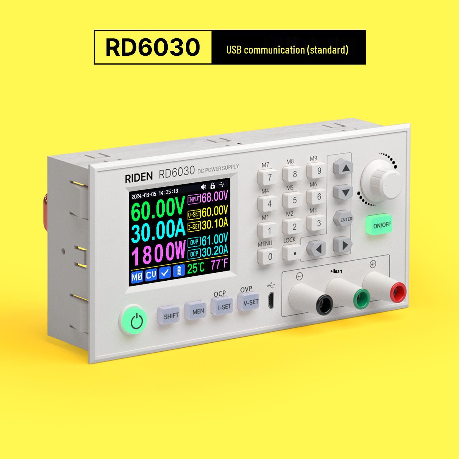Регульований блок живлення постійного струму Ruiteng RD6030, цифровий дисплей 5В/12В/36В/48В/60В, зарядний пристрій для акумуляторів 30А
Регульований блок живлення постійного струму Ruiteng RD6030, цифровий дисплей 5В/12В/36В/48В/60В, зарядний пристрій для акумуляторів 30А