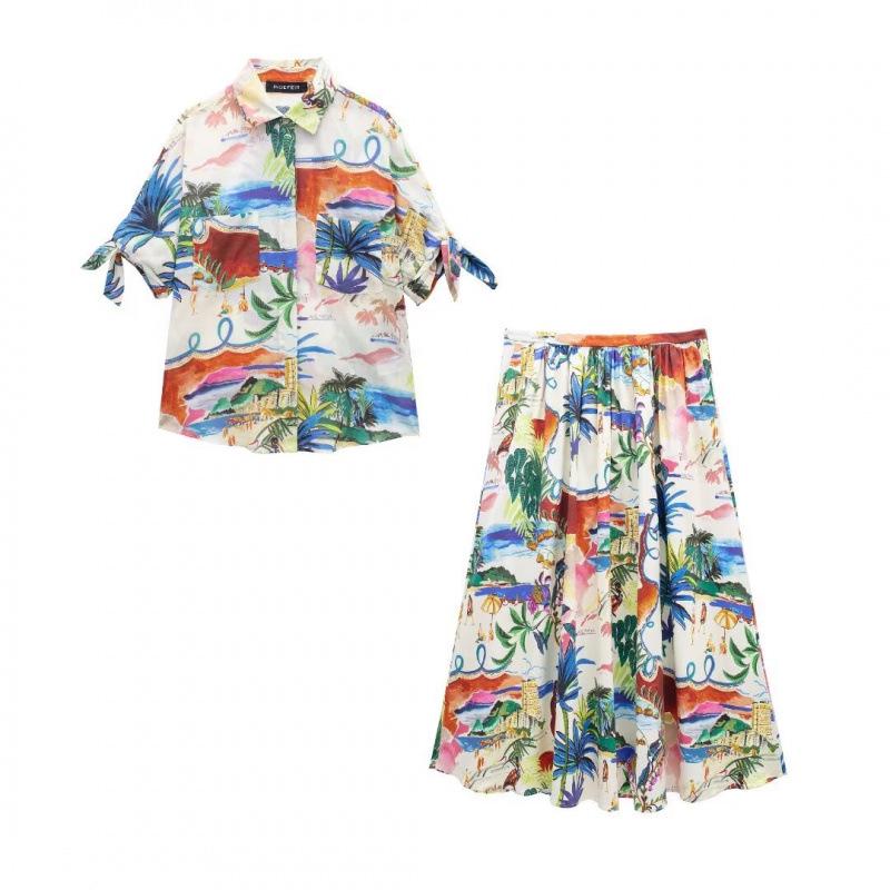Summer Women s Casual Printed Shirt & Midi Skirt Set - European & American Style L
Summer Women s Casual Printed Shirt & Midi Skirt Set - European & American Style L
