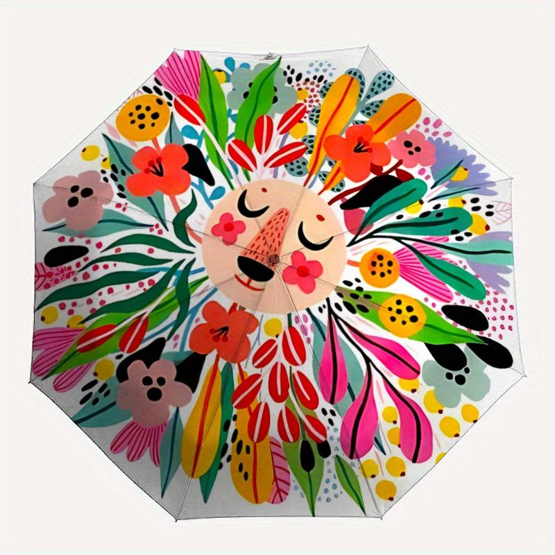 1pc Floral Mandala Automatic Folding Umbrella - 8-Rib Iron Frame, Windproof, Portable Sunshade with Plastic Handle for Travel & Outdoor Acti
1pc Floral Mandala Automatic Folding Umbrella - 8-Rib Iron Frame, Windproof, Portable Sunshade with Plastic Handle for Travel & Outdoor Acti