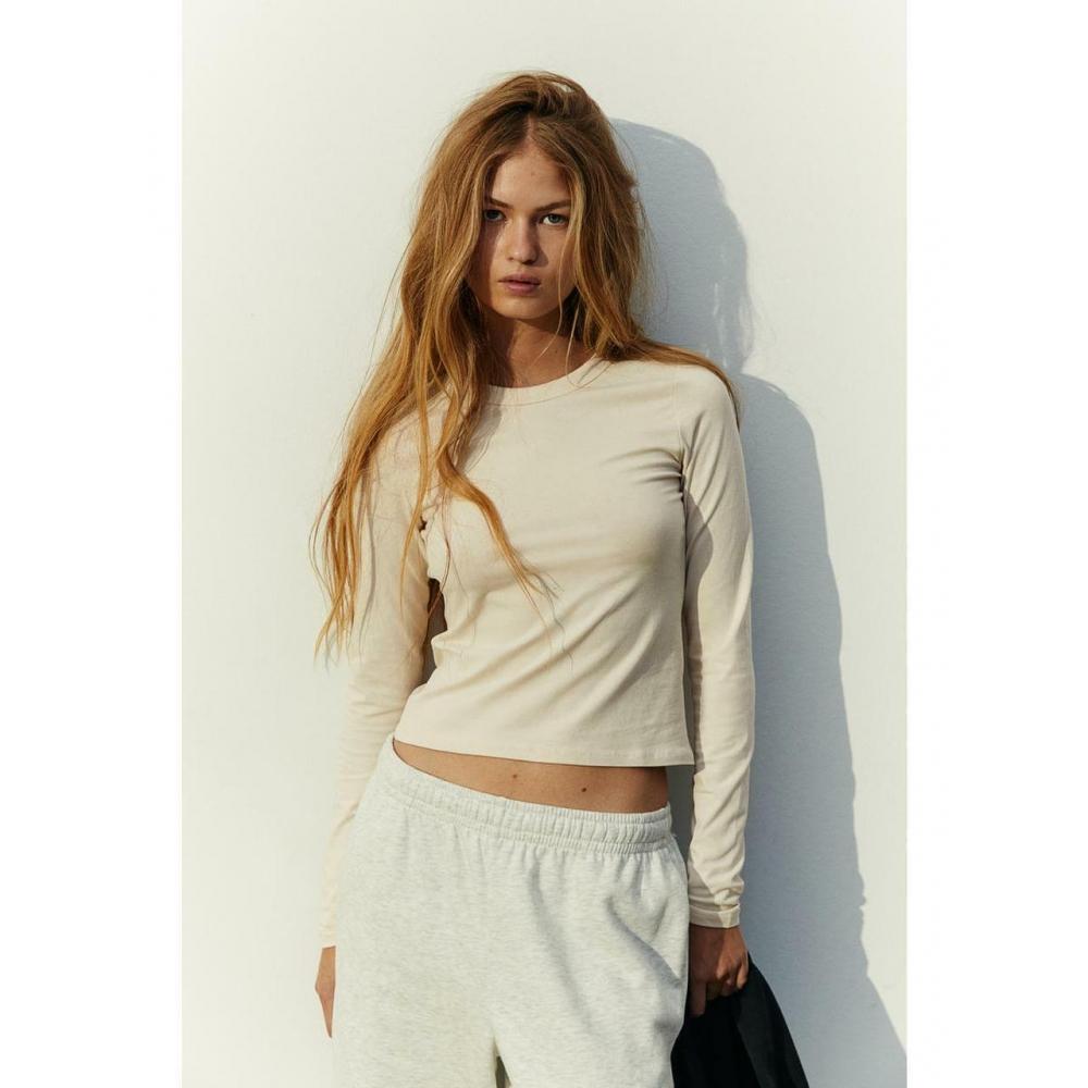 H&M Топ с длинным рукавом Светло-бежевый 1158565005
H&M Топ с длинным рукавом Светло-бежевый 1158565005