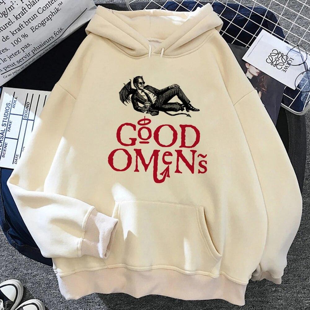 Толстовки с капюшоном Good Omens, женский топ с длинными рукавами y2k, эстетичная флисовая уличная одежда, толстовки, женская уличная одежда унисекс
Толстовки с капюшоном Good Omens, женский топ с длинными рукавами y2k, эстетичная флисовая уличная одежда, толстовки, женская уличная одежда унисекс