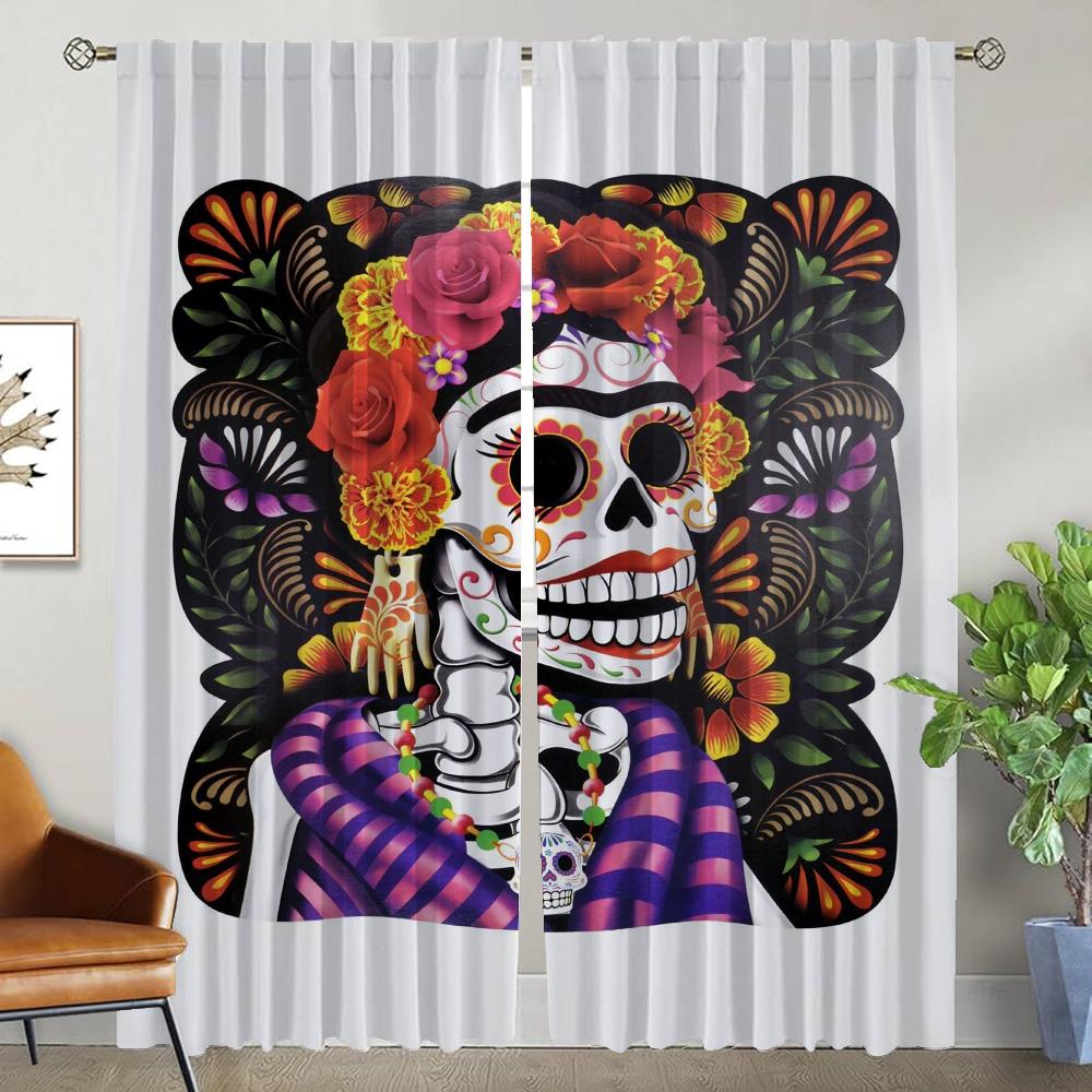 Curtains for Living Room Curtain Day of Death Halloween Decoration Tulle for Bedroom Home Interior Curtains 2 Pieces Shades W50xH70cmx2pcs-CL
Curtains for Living Room Curtain Day of Death Halloween Decoration Tulle for Bedroom Home Interior Curtains 2 Pieces Shades W50xH70cmx2pcs-CL
