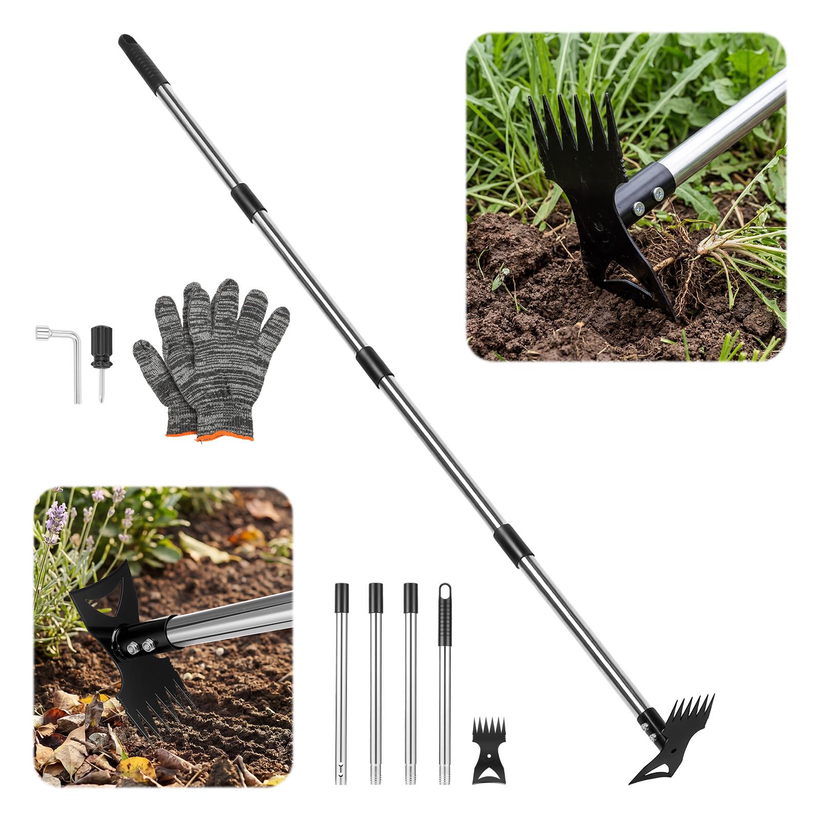 2 in 1 Weed Puller Tool with Long Handle, Hand Weed Rake and Hoe Uprooting Pulling Weed Remover Tool for Yard Patio Lawn Garden
2 in 1 Weed Puller Tool with Long Handle, Hand Weed Rake and Hoe Uprooting Pulling Weed Remover Tool for Yard Patio Lawn Garden