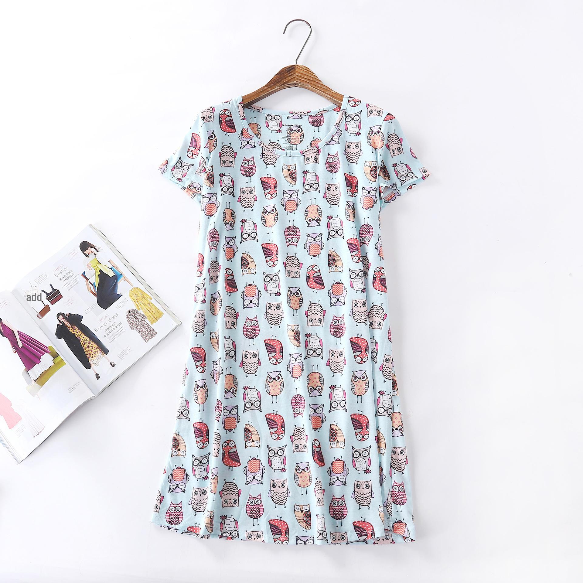 Ночная рубашка с короткими рукавами и мультяшным принтом - корейский стиль, размер плюс, симпатичная хлопковая пижама L
Ночная рубашка с короткими рукавами и мультяшным принтом - корейский стиль, размер плюс, симпатичная хлопковая пижама L