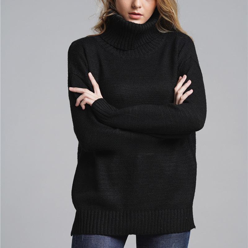 IHUASU Женский осенне-зимний однотонный свободный модный свитер для поездок на работу с высоким воротом трикотаж XL чёрный
IHUASU Женский осенне-зимний однотонный свободный модный свитер для поездок на работу с высоким воротом трикотаж XL чёрный