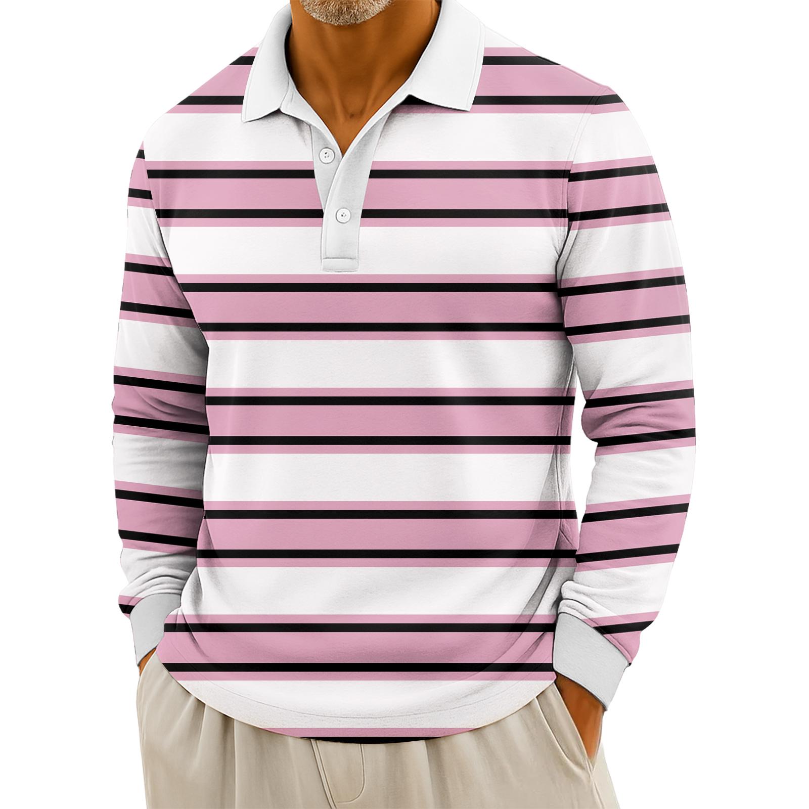 Мужские повседневные топы с длинными рукавами на пуговицах с полосатым принтом XL розовый
Мужские повседневные топы с длинными рукавами на пуговицах с полосатым принтом XL розовый