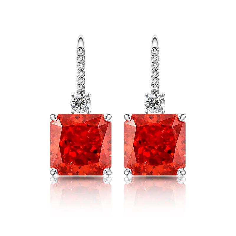 925 Silver Fashion Ice Flower Cut Square Crystal Zircon Ear Hook Birthday Anniversary Wedding Party Gift Ladies Jewelry красный
925 Silver Fashion Ice Flower Cut Square Crystal Zircon Ear Hook Birthday Anniversary Wedding Party Gift Ladies Jewelry красный