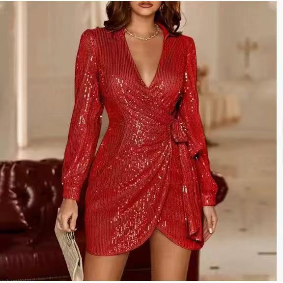 European And American Party Fashionable And Sexy V-Neck Lace-Up Beads Waist And Thin High-End Evening Dress S красный
European And American Party Fashionable And Sexy V-Neck Lace-Up Beads Waist And Thin High-End Evening Dress S красный
