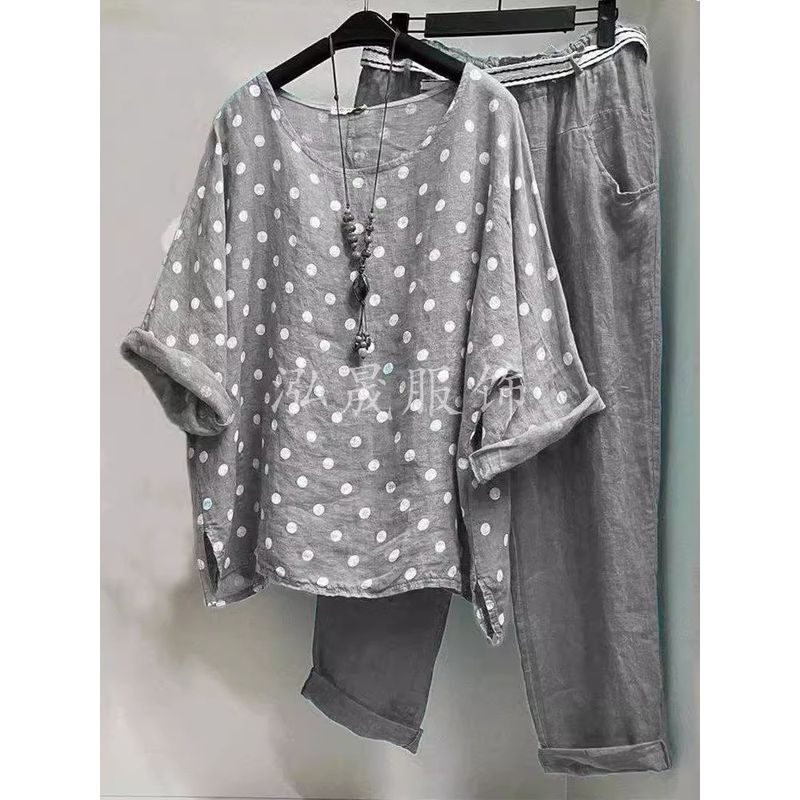 round Neck Neck Polka Dot Loose Casual Suit round Neck Polka-Dot Loose-Fitting Casual Suit Women Rose Red XXXXL
round Neck Neck Polka Dot Loose Casual Suit round Neck Polka-Dot Loose-Fitting Casual Suit Women Rose Red XXXXL