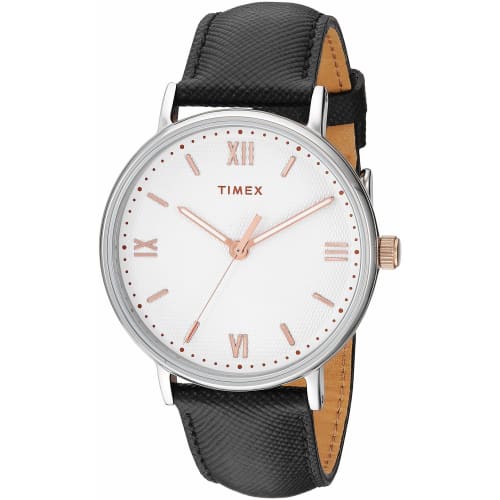 Timex Men s Southview 41mm Leather Strap Watch, Black/White/Rose Gold Tone, Quartz Movement.
Timex Men s Southview 41mm Leather Strap Watch, Black/White/Rose Gold Tone, Quartz Movement.