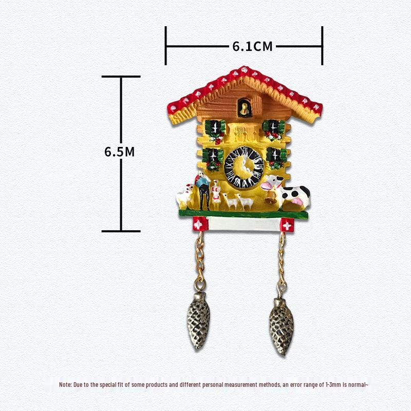 Cuckoo Clock 3D Resin Fridge Magnet: Creative Tourist Souvenir Decoration
Cuckoo Clock 3D Resin Fridge Magnet: Creative Tourist Souvenir Decoration