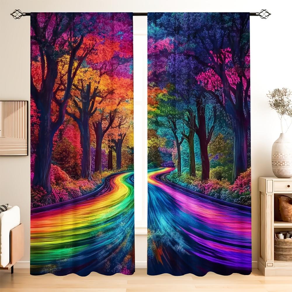 Light Filtering Art Deco Forest Rainbow Trail Tree Curtain Panels Polyester Semi Woven Drapes Bedroom Machine Set Of 2 Made With Rod Pocket Washable W100*H70(CM)-Hooks&2PCS
Light Filtering Art Deco Forest Rainbow Trail Tree Curtain Panels Polyester Semi Woven Drapes Bedroom Machine Set Of 2 Made With Rod Pocket Washable W100*H70(CM)-Hooks&2PCS