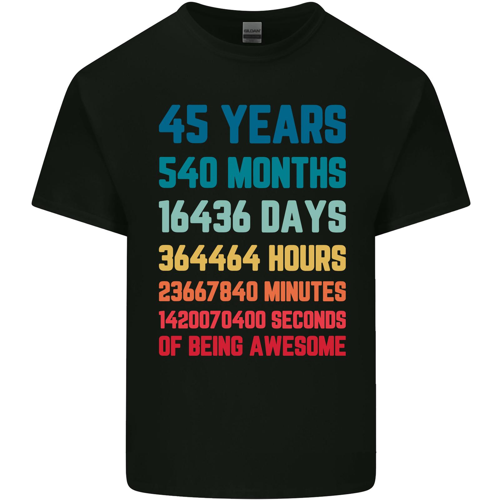 45th Birthday 45 Year Old Mens Light Cotton T-Shirt Mens Womens Tees Top S
45th Birthday 45 Year Old Mens Light Cotton T-Shirt Mens Womens Tees Top S