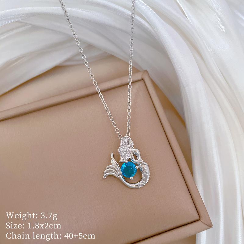 Sapphire Mermaid Light Luxury Temperament Gorgeous Full Diamond Necklace Female Versatile Collarbone Chain Titanium Steel Chain
Sapphire Mermaid Light Luxury Temperament Gorgeous Full Diamond Necklace Female Versatile Collarbone Chain Titanium Steel Chain