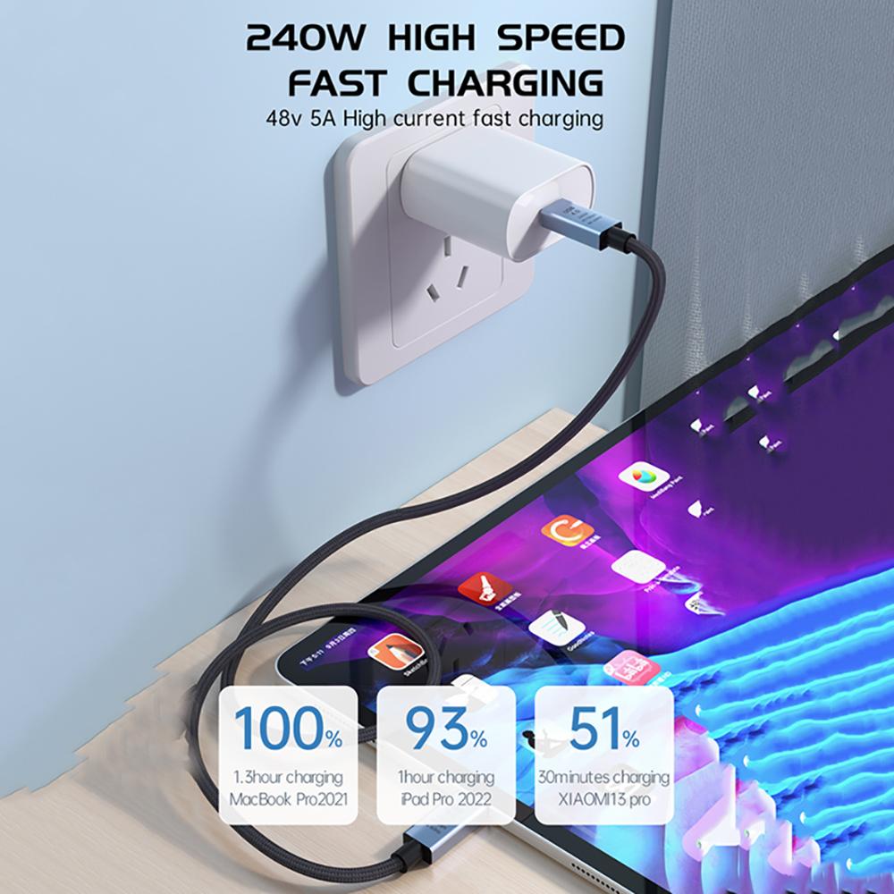 Кабель USB C к типу C, 240 Вт, кабель USB4.0, 40 Гбит/с, Thunderbolt 4, сверхбыстрый зарядный кабель типа C для ноутбука Huawei, мобильный диск
Кабель USB C к типу C, 240 Вт, кабель USB4.0, 40 Гбит/с, Thunderbolt 4, сверхбыстрый зарядный кабель типа C для ноутбука Huawei, мобильный диск