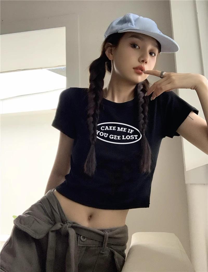 American retro short-sleeved t-shirt women s summer new design sense Spice girl navel slim short student top XXL чорний
American retro short-sleeved t-shirt women s summer new design sense Spice girl navel slim short student top XXL чорний