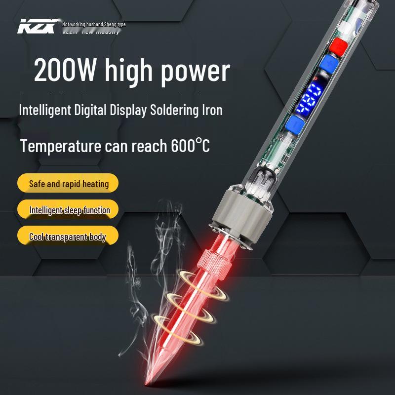 Kezhi 200W Digital Soldering Iron with Adjustable Temperature & Sleep Function KZX-910 100W Standard
Kezhi 200W Digital Soldering Iron with Adjustable Temperature & Sleep Function KZX-910 100W Standard