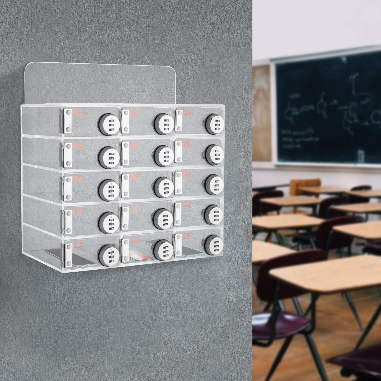 15-Compartment Wall Mount Cell Phone Storage Cabinet with Combination Lock, Acrylic Organizer for Home & Office & School чистый
15-Compartment Wall Mount Cell Phone Storage Cabinet with Combination Lock, Acrylic Organizer for Home & Office & School чистый