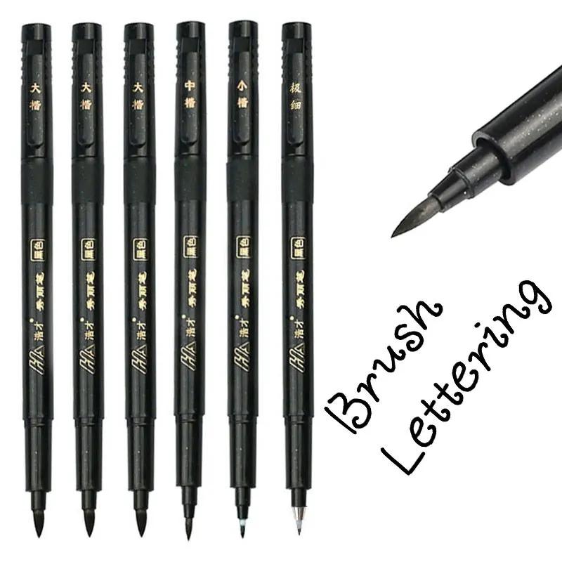 6pcs Hand Lettering Calligraphy Pen Set Drawing Writing Signature Learning Extra Fine Brush Markers Art Supplies School Supplies 
6pcs Hand Lettering Calligraphy Pen Set Drawing Writing Signature Learning Extra Fine Brush Markers Art Supplies School Supplies