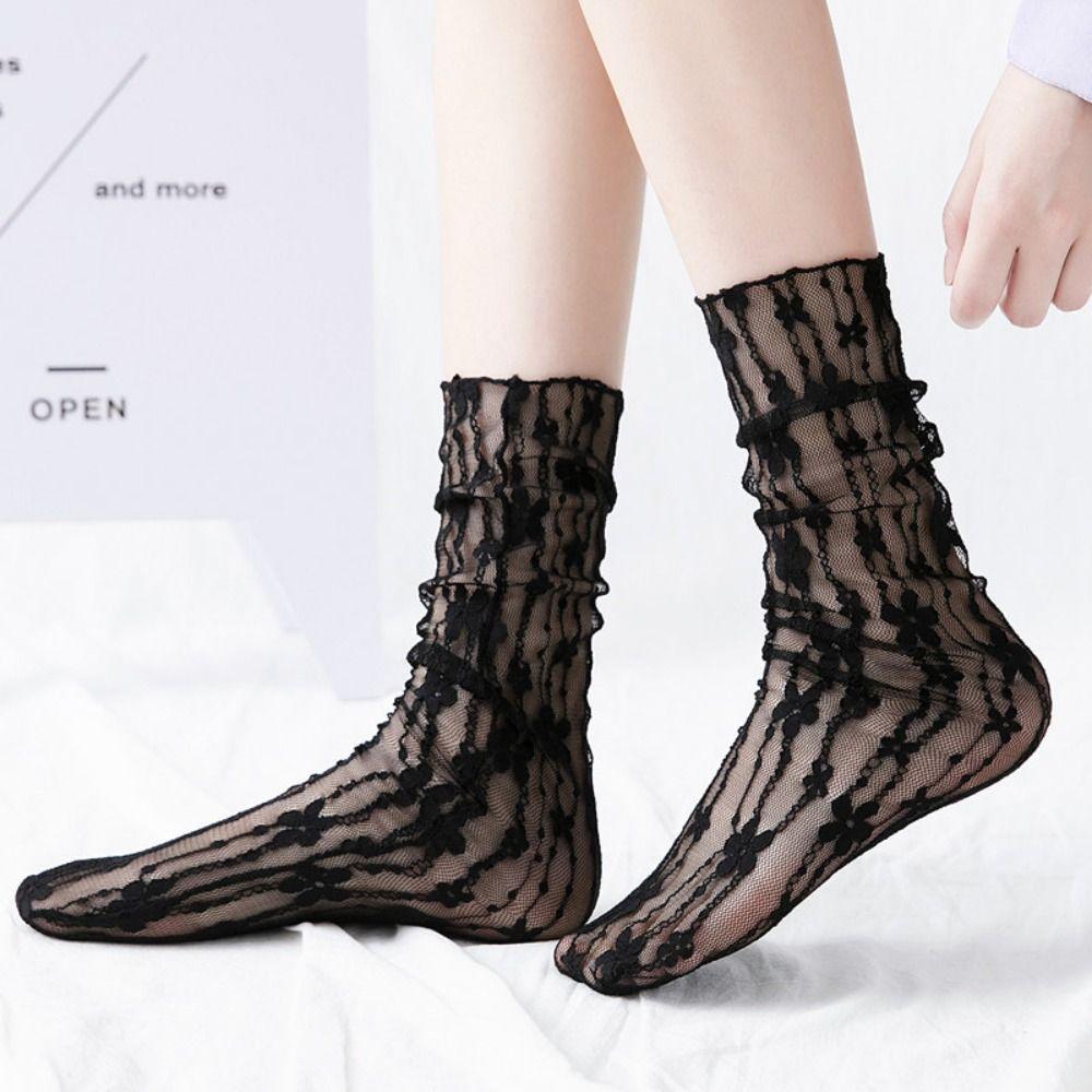 Thin Lace Sock for Women Transparent Floral Tulle Socks Fashion Mesh Flower Socks Girls
Thin Lace Sock for Women Transparent Floral Tulle Socks Fashion Mesh Flower Socks Girls