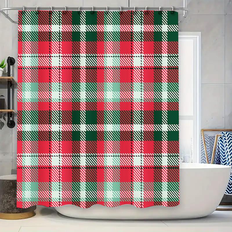 Plaid Shower Curtain Bath Mat For Bathroom Decorationswaterproof Fabric In Red Green 72X84 Inches Christmas Home Accessories On W60H190(CM)-1 Pcs
Plaid Shower Curtain Bath Mat For Bathroom Decorationswaterproof Fabric In Red Green 72X84 Inches Christmas Home Accessories On W60H190(CM)-1 Pcs