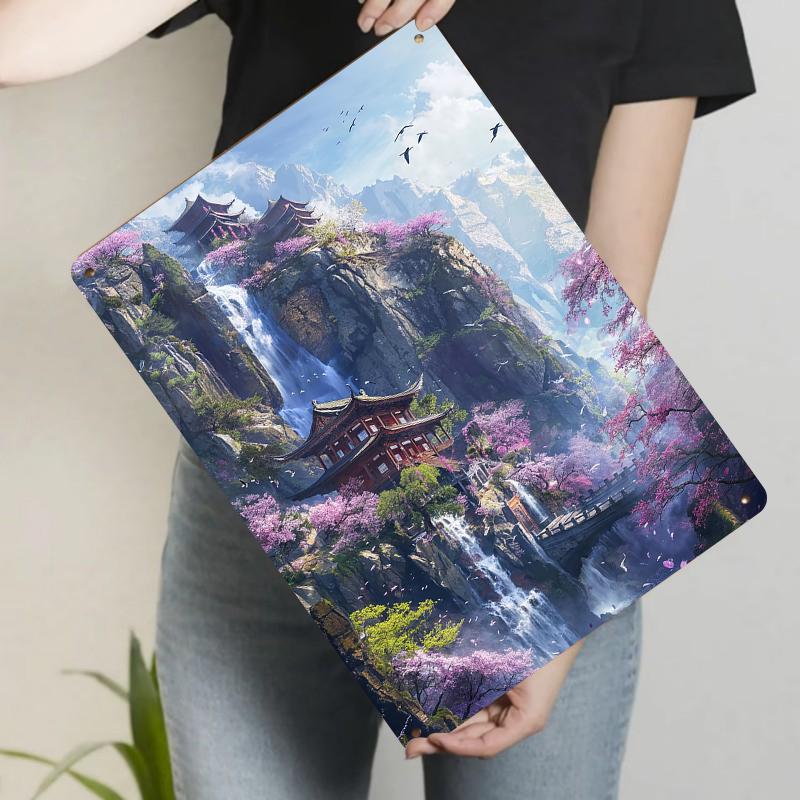 Chinese Style Landscape Pavilion Waterfall Cherry Blossom Metal Iron Painting Home Decor Wall Art Living Room Study Foyer Mural 20x30cm(7.8x11.8inch)
Chinese Style Landscape Pavilion Waterfall Cherry Blossom Metal Iron Painting Home Decor Wall Art Living Room Study Foyer Mural 20x30cm(7.8x11.8inch)
