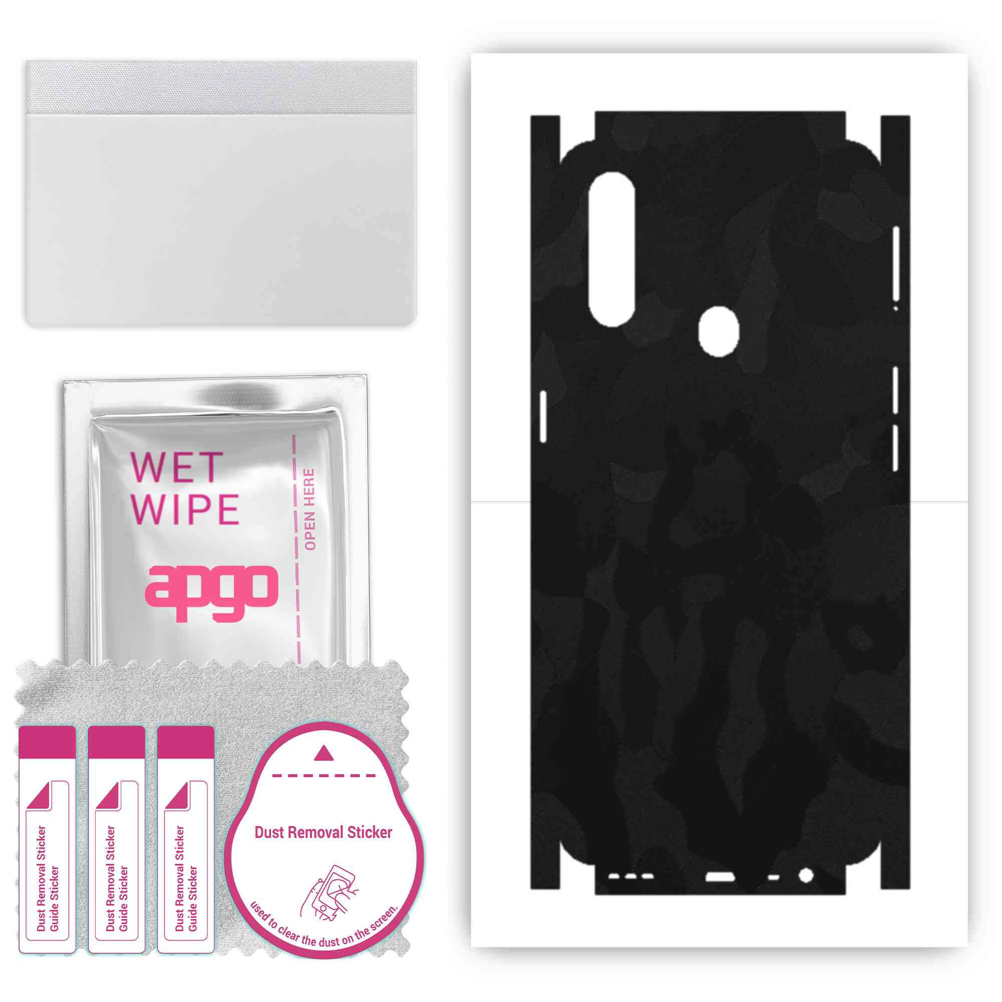 Apgo Protective Skin Sticker for the back+sides compatible with Oppo A31, Full Wrap Film, Foil, Vinyl - Pattern Black Camo
Apgo Protective Skin Sticker for the back+sides compatible with Oppo A31, Full Wrap Film, Foil, Vinyl - Pattern Black Camo