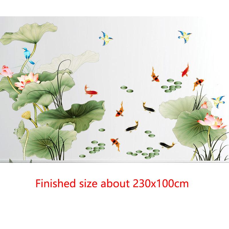 Large Chinese Style Lotus Wall Sticker Decal for Living Room TV Background Bedroom Home Decor Self Adhesive Wallpaper 60x90cm*2pcs
Large Chinese Style Lotus Wall Sticker Decal for Living Room TV Background Bedroom Home Decor Self Adhesive Wallpaper 60x90cm*2pcs