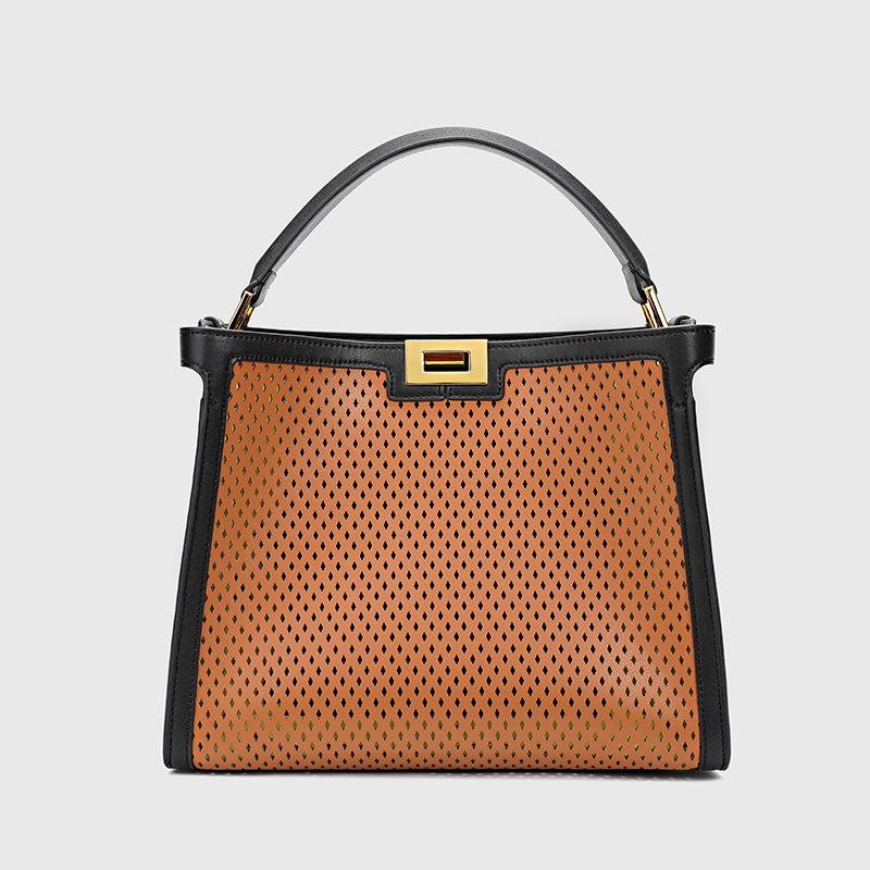 Autumn and summer new leisure large-capacity cowhide hollow color matching women s portable messenger kitten bag genuine leather
Autumn and summer new leisure large-capacity cowhide hollow color matching women s portable messenger kitten bag genuine leather