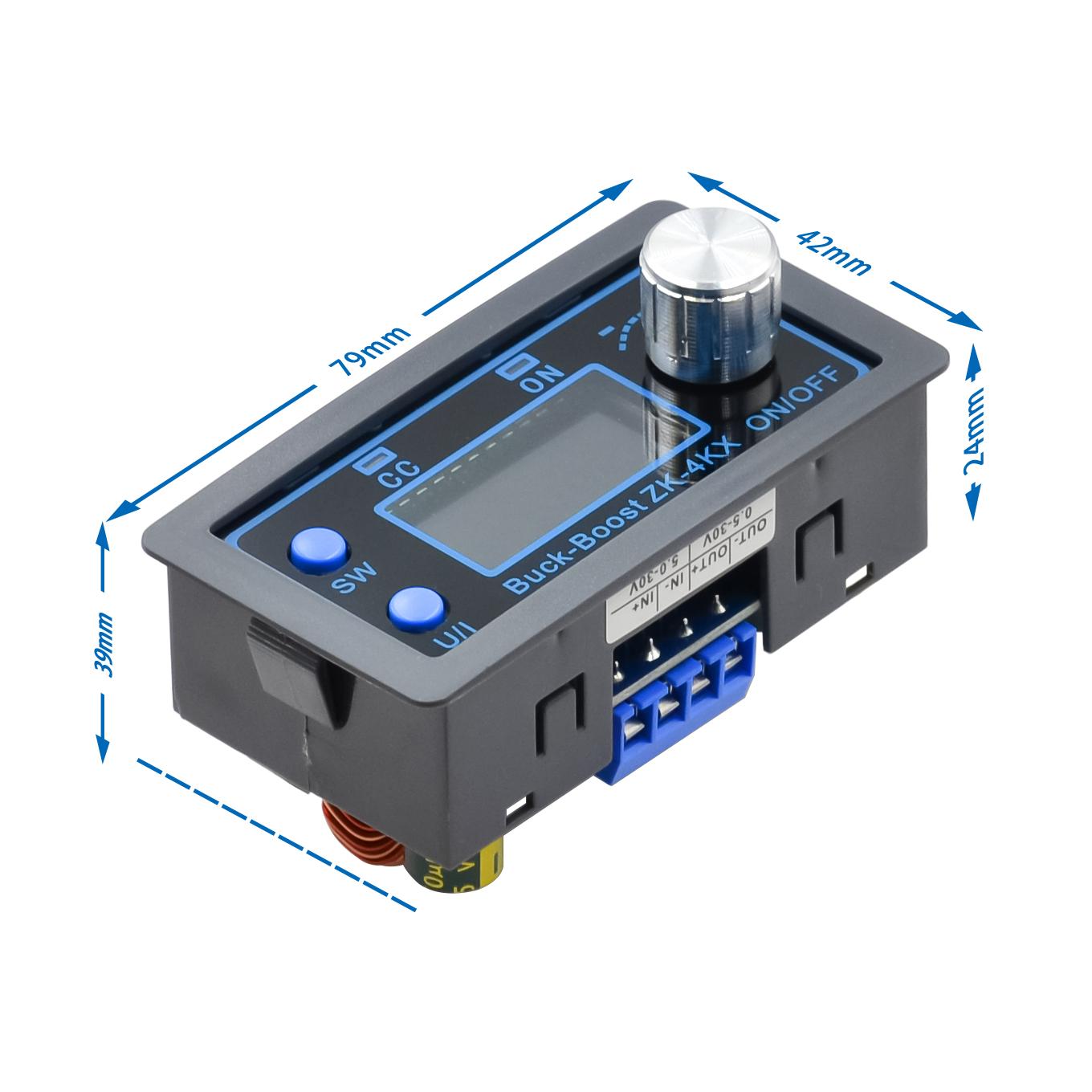 ZK-4KX ZK-5KX DCDC Підвищувально-знижувальний перетворювач DC CV 0.5-30В 4А 5В 6В 12В 24В Димований модуль живлення Димований лабораторний блок живлення
ZK-4KX ZK-5KX DCDC Підвищувально-знижувальний перетворювач DC CV 0.5-30В 4А 5В 6В 12В 24В Димований модуль живлення Димований лабораторний блок живлення