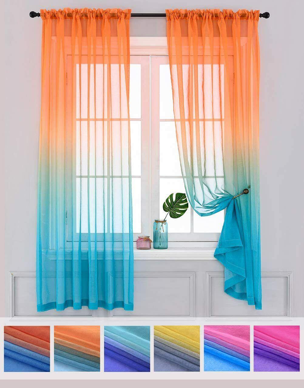 Modern Gradient Tulle Window Curtains For Living Room Organza Yarn Sheer Voile Curtain For Bedroom Kitchen Drape Decor New 100x200cm&1panel
Modern Gradient Tulle Window Curtains For Living Room Organza Yarn Sheer Voile Curtain For Bedroom Kitchen Drape Decor New 100x200cm&1panel