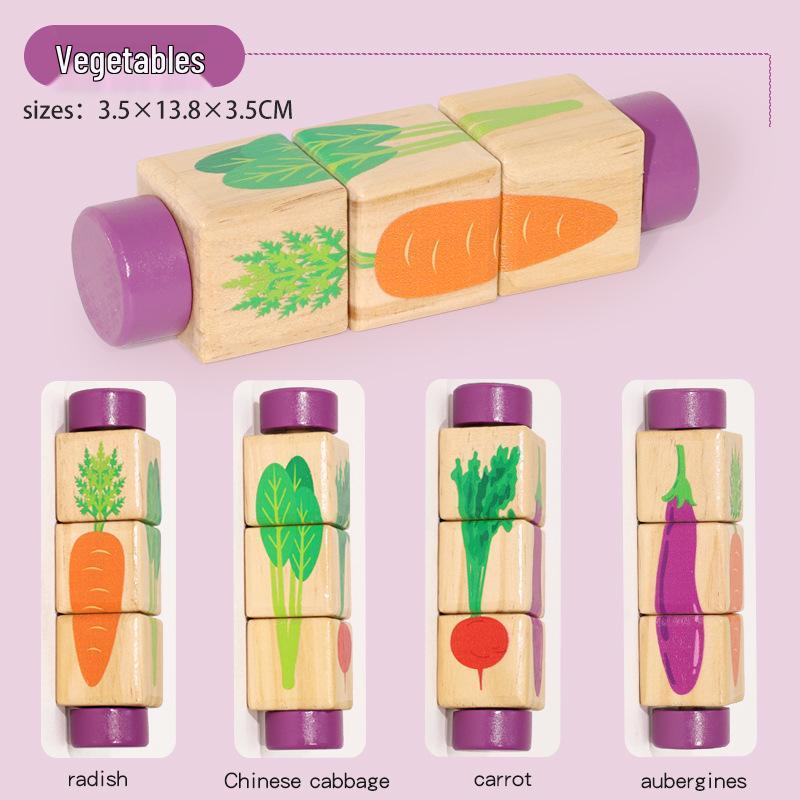 Деревянные 3D мультяшные блоки-пазлы с животными и фруктами для малышей – вращающаяся обучающая доска
Деревянные 3D мультяшные блоки-пазлы с животными и фруктами для малышей – вращающаяся обучающая доска